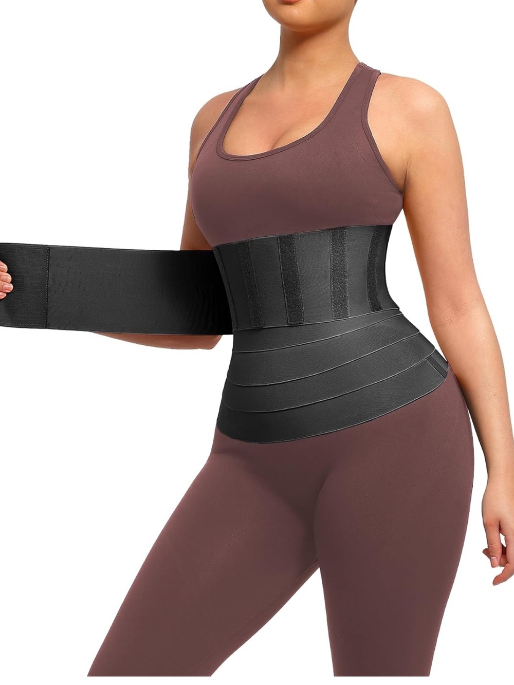 Feelingirl High-Compression Black Waist Trainer Belt for Women